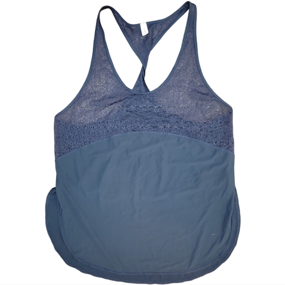 lululemon athletica Tops - Lululemon Blue Mesh Twist Back Tank Top Size 8